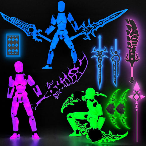 Deeplus Glowing Titan 13 Action Figure Set Already Assembled, Dummy 13 3D Printed