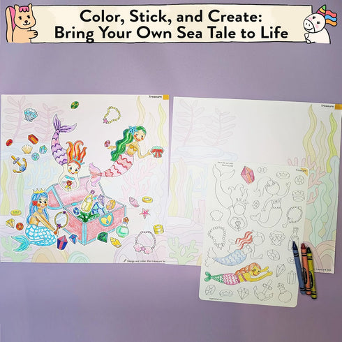 Set 4-10 Together Art Mermaid Color Your Own Storytelling Sticker Kit Coloring Your Own Stickers & DIY Storytelling