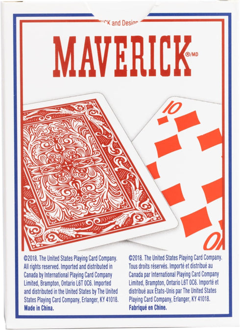 Maverick Playing Cards - Standard Index, Red and Blue - 12 Pack