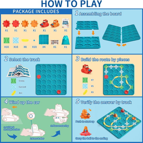 Kids Board Games Learning Toys, STEM Educational Logic Kits with 200+ Challenges, Brain Puzzles for Boys Girls Ages