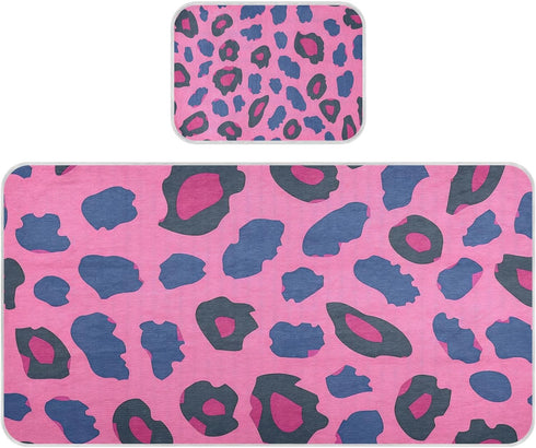 SyXIOP Peach Leopard Print Cooling Baby Waterproof Crib Mattress Protector 28" x 52"