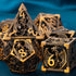 ARUOHHA DND Metal Dice Set, 7PCS Ancient Gold Polyhedral Dice with Gift Box for Dungeons and Dragons RPG