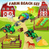 FHOZGECY Playset Set, 4-8 Beach Toys, Farm Sand Toys for Kids Boys and Girls with Collapsible Bucket, Tractor Sand