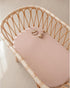 Konssy 2 Pack Muslin Fitted Bassinet Sheets, Soft Breathable Sheets for Baby Girl Boy, Fit for Bassinets (Pink, Floral)