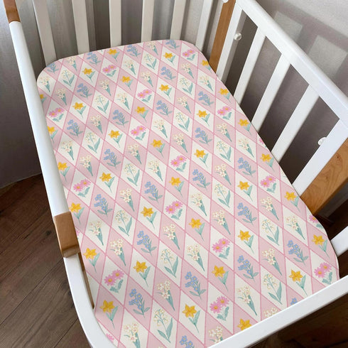 ZoUbqchY 28"x52" Summer 2 Pack Boho Floral Spring Baby Crib Sheets for Boy Girl Colorful Wildflowers Patchwork Soft