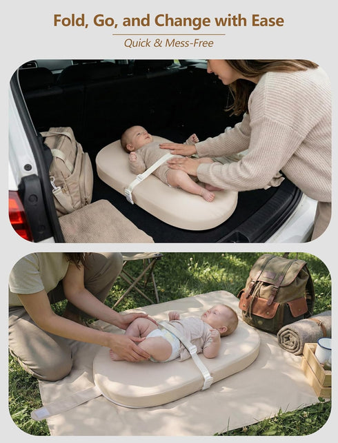 Sprouterie 31.5 15.7 Wipeable Baby Changing Pad: Changing Pad Babies for Dresser Waterproof * with Removable Safety
