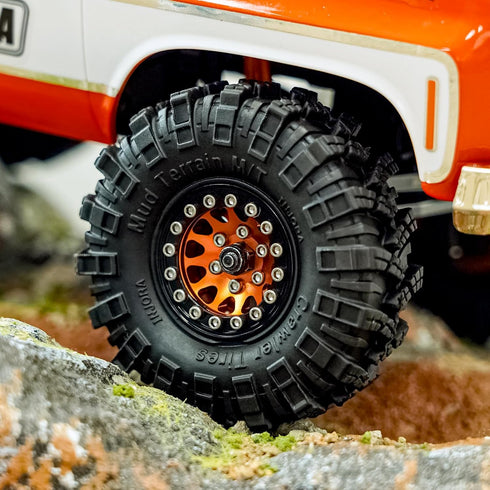 INJORA 1.0 Kraken Claw Crawler Mud Terrain Tires, 4PCS for SCX24 Bronco Gladiator C10 JLU Deadbolt B17 Axial 1/24 1/18