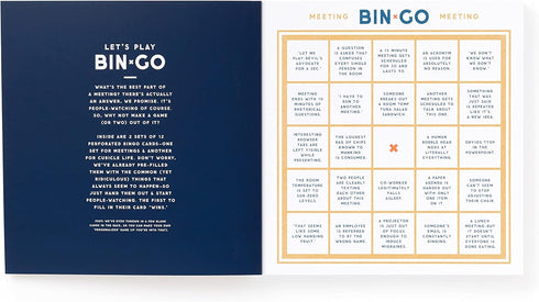 Brass Monkey Bin-go to A Dumb Meeting | Game Book with Perforated Bingo Cards for Office Meetings