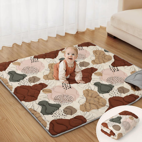 Blissful Diary Portable Baby Play Mats for Floor, Thicker Cushioned Foldable Baby