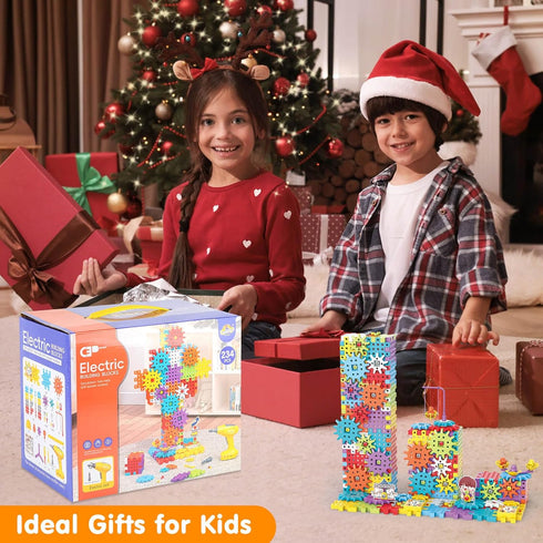 234 Set Set 3+ Building Toys, Pieces Upgrade Gear Building Blocks Kids Tool with Electric Drill, Kids Toys STEM Kits