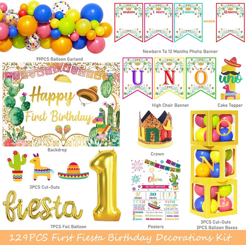 Fiesec 1st First Fiesta Birthday Decorations, Mexican Themed Birthday Party Decorations, Cinco De Mayo Backdrop Balloon