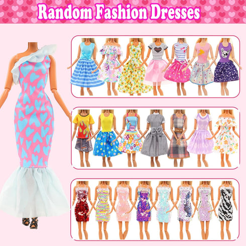 48 PCS Doll Clothes & Accessories - Wedding Gowns, Fashion Dresses, Swimsuits, Shoes for 11.5 inch Doll