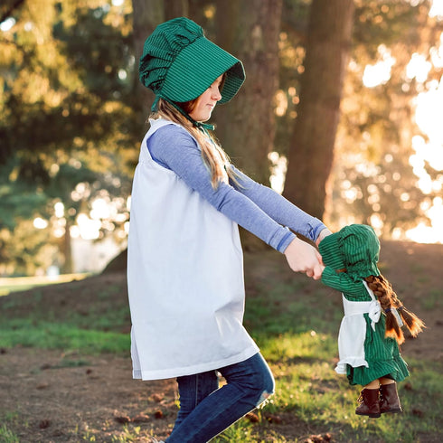 18 Inch Doll Clothes by THE QUEEN'S TREASURES - Little House On The Prairie Apron & Bonnet Set