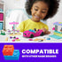 Mega Barbie Car Building Toys Playset, Pink Convertible & Ice Cream Stand with 225 Pieces, 2 Micro-Dolls