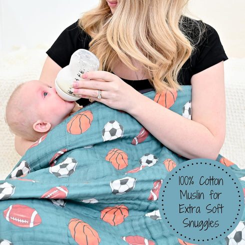 100% 47 47 Inches 6 LollyBanks Muslin Baby Blanket, Cotton Soft and Breathable Newborn Muslin Quilt, x Toddler Blanket