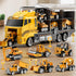 TEMI Construction Truck Toy Set with Play Mat, Die-Cast Metal Toy Car Set for Kids Age 3-6