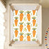 KICPOAY 52x28 Cute Carrots Leaves Toddler Bed Crib Sheets Baby Crib Sheets Cover for Soft Mini Crib Mattress