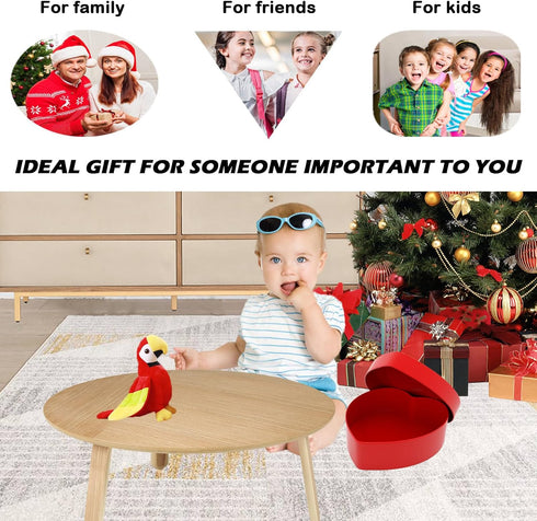 7.9" Parrot Stuffed Animal Plush Cute Small Bird Toy Gifts for Boys and Girls, Red