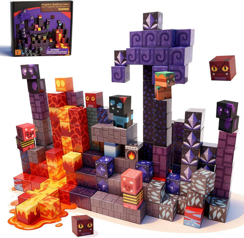 NYASFCH 100 PCS Magnetic Building Blocks,Magnet Toys for Kids, 3D Magnetic Blocks Cubes,