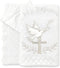 Baptism Knit Baby Blanket with Minky Dot Lining, 100% Cotton Christening Blanket