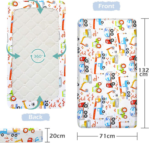 2 Pack 52in 28in Crib Sheets x | Bedding for Cot Bed Soft Breathable Cotton Sheets for Standard Crib and Toddler