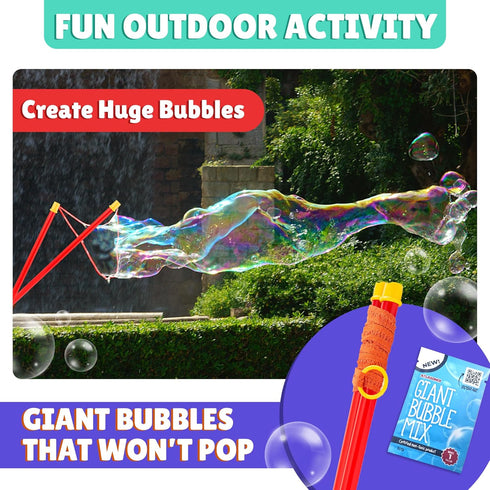 Giant Bubble Wand Bubbles for Kids Big Bubble Wand Huge Rope 1 Pack with Bubble Solution Powder