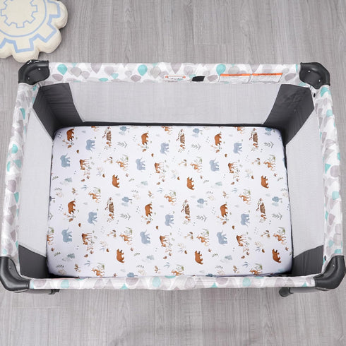 Set, 2 Pack Pack Pack PHF Soft Mini Crib Sheet Silky Comfy N Play Sheets for Boys Girls, Universal Fit for N Play