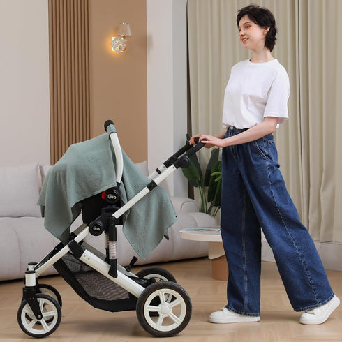 Seejoy 100% Muslin Cotton Car Seat Cover Baby, Carseat Canopy Cover, Universal Fit Stroller Covers for Boys and Girls