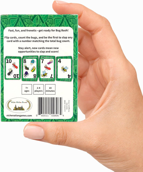 7-12 Quick-Counting 7-12 2-4 Niche Nation Games Bug Bash Card Game- Award-Winning Kids Brain Game for Ages