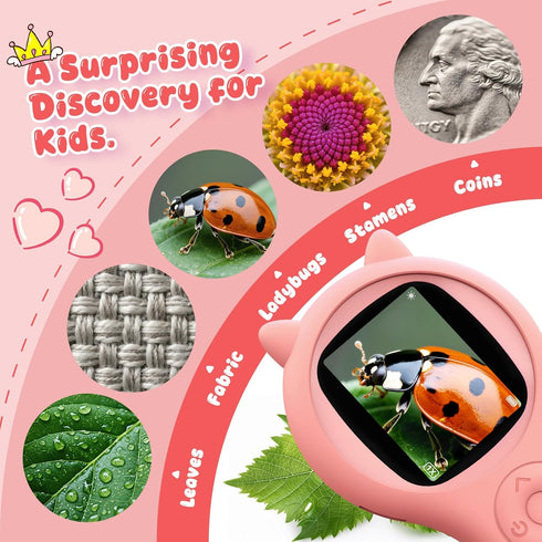 Ashfly 5 6 7 8 9 10 11 12 Portable Handheld Mini Digital Microscope for Kids - Educational Science Toys, Christmas