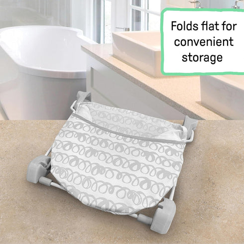 2-Position 0-6 20 Ingenuity Foldaway Baby Bath Seat, Adjustable Support for Sink or Bathtub, Ages Months up to Pounds