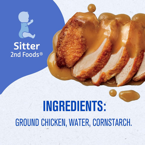 2, 10-Pack Gerber Stage Chicken and Gravy Jar, Baby Food, Mealtime Poultry Puree