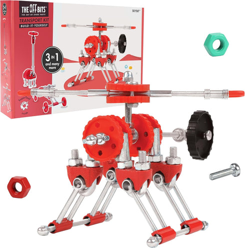 812, The Off Bits Build Your Own Helicopter Toy, SkyBit Transport Educational Stem Building Toys for Boys and Girls