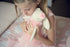 Lilly The Bunny, Beautiful Cream Cotton Linen Plush Doll with Floppy Ears, Authentic Pink Ballerina Tutu, Cuddly Fur Top