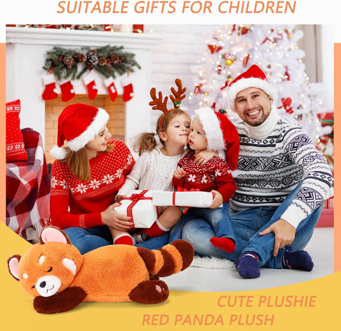 Red Panda Stuffed Animal Pillow - Cute 13.7" Plush Toy Gift for Kids and Girlfriend Birthday