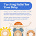 3-Pack 0-12 Set Baby Teething Toys for Months | Food-Grade Silicone & Natural Beech Wood Teether | Easy-to-Hold Animal