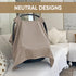 MOZAH Baby Car Seat Cover - Warm Taupe, 100% Organic Muslin, Soft, Breathable and Lightweight Baby Essentials