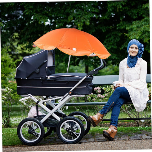 Stroller Umbrella Portable Chairs Toddler Stroller Fold up Chairs Clip on Umbrella Pram Umbrella Universal Stroller Board Chair Umbrella with Clamp Adjustable Push Chair Umbrella