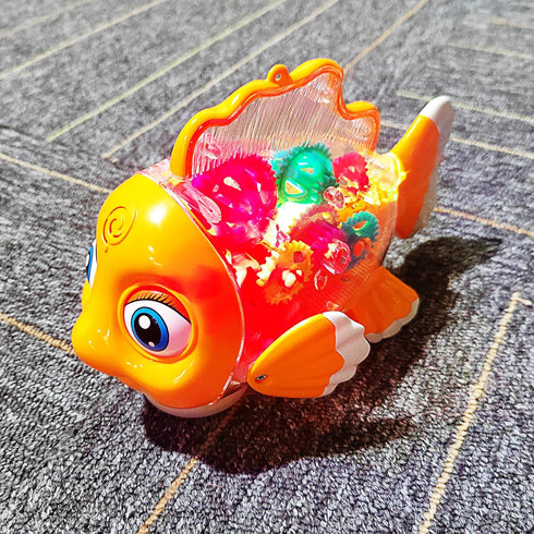 Tipmant Cute Electric Fish Toy, Electronic Goldfish Vehicle, Music, Flash LED Lights for Baby Toddler Gifts