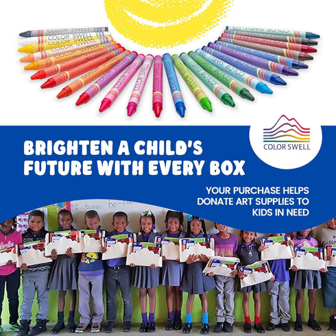 24-Pack Color Swell Crayons Non-Toxic, Ideal for Kids, Students, Adults, and Classroom Activities