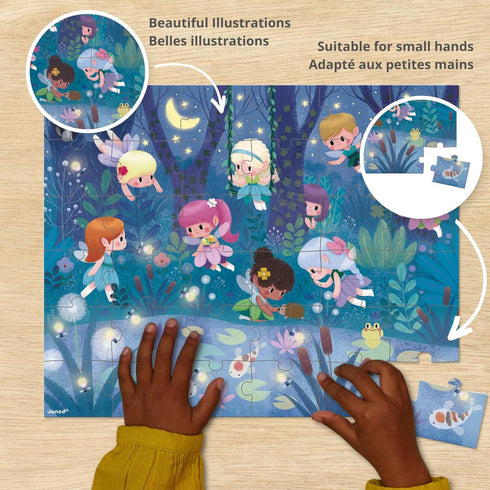 Janod 36 Piece Fairies and Water Lilies Jigsaw Puzzle - Ages 4+ - J02664