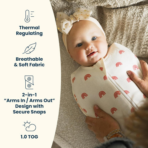 6-12 1.0 Tiny Twinkle Baby Sleep Sack Months TOG, Cotton & Elastane Wearable Blanket, Swaddle Transition Micro-Fleece