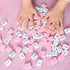 (31.5 inches) Pink Mahjong Mat, Mahjong Table Mat with Prints & Extra Dice, for Poker, Card, Mahjong, Dominoes Games