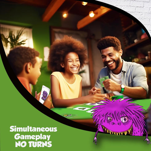 Speedy Monsters Kids Card Games - 2 Fun Fast-paced Games for Kids Ages 8-12, No Reading Required