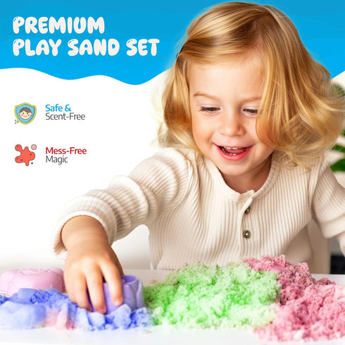Set 3 4 5 6 7 8 31p Set 5 Set Sleepah Play Sand Sensory Sand for Boys & Girls Age No Mess Never Dries Out Toy Perfect