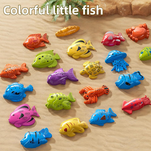 TEMI Fishing Toy for Kids 3-8 Years Old - Magnetic Fishing Pole Bath Toy for Toddlers, Summer Water Fun
