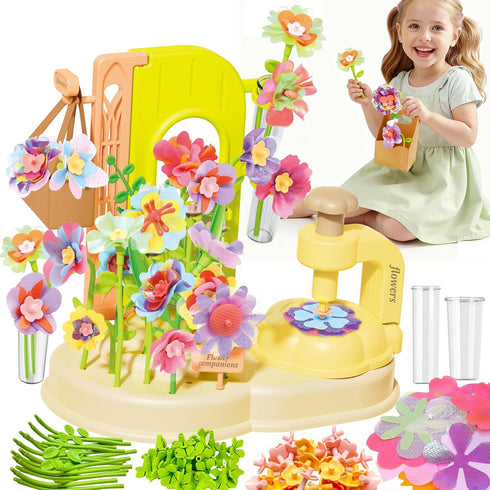 JoySpark Toys 150PCS Fabric Flower Bouquets Toys DIY Flower Making Kit for Kids Ages