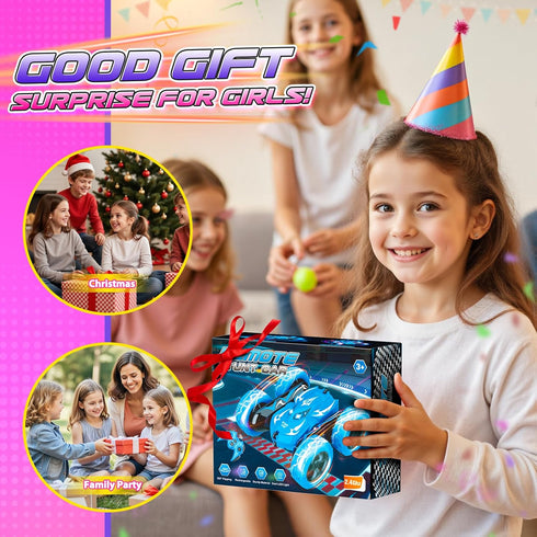 Excitobo 4WD 2.4GHz 3-12 3-12 Remote Control Car, Fast RC Cars with Wheel Lights, Toys for Age Birthday Gifts Christmas