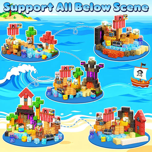 208PCS 4-8, 3+, Magnetic Blocks, Magnetic Building Blocks, Magnetic Cubes for Kids Sensory Toy for STEM Constructions