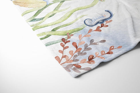 UnoCo Under The Sea Baby Blanket, Personalized Baby Boy Blanket, Baby Name Blanket, Under The Sea Nursery, Ocean Crib